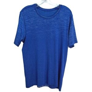 Rare Lululemon Men's Seawheeze 2019 HYRB Blue Metal Vent Tech Tee Shirt Size M